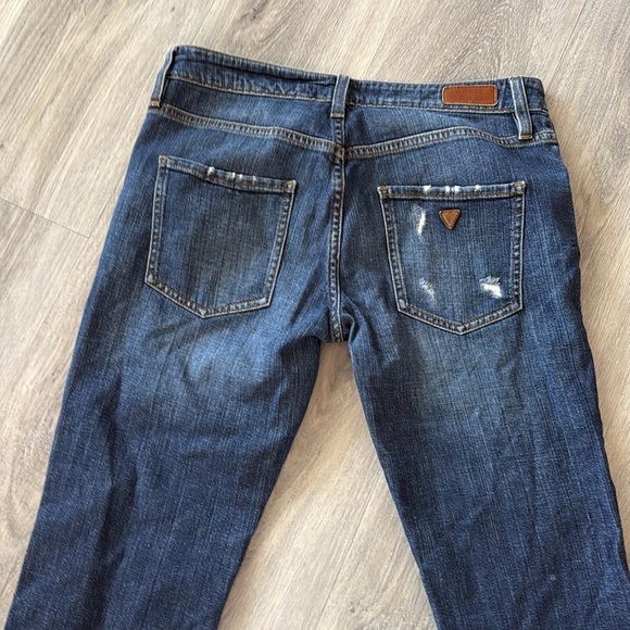 Guess Blue cropped Distressed blue denim low / mid rise jeans size 27 - Picture 9 of 10